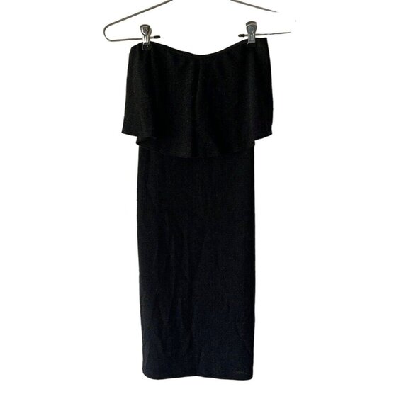 Womens Black stretchy strapless dress  G by Guess. sz S/P Goth body con - Picture 1 of 7